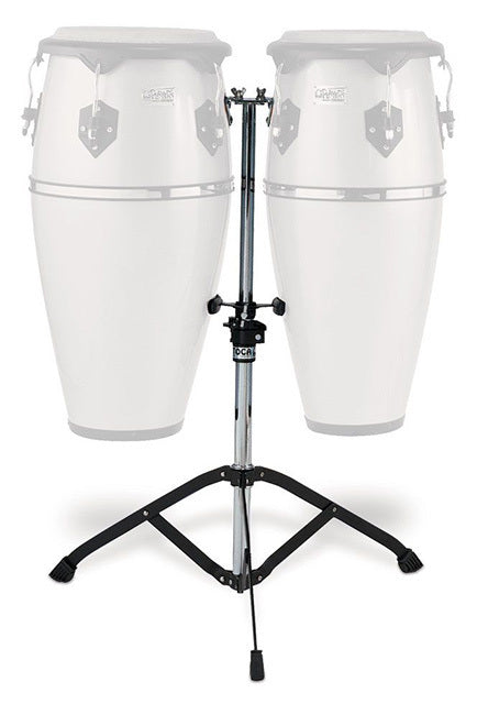 Toca Players Series Double Conga Stand - Height Adjustable, Chrome and Black Finish, L-Bracket Mounts