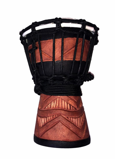 Toca 4" Djembe - Hand Carved Diamond Design in Mahogany Wood