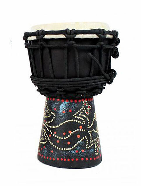 Toca 4" Wooden Mini Djembe Hand Painted Gecko Design