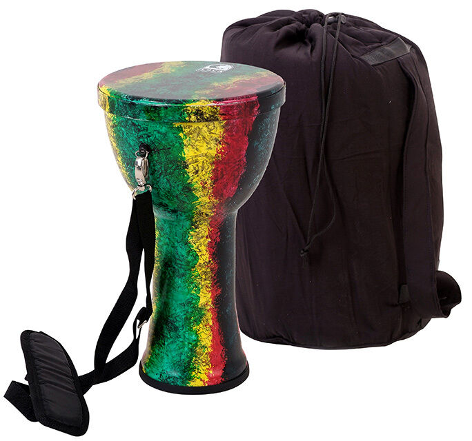 Toca Lightweights Series 9" Hand Drum in Rasta with Carrying Bag and Adjustable Strap — view 2