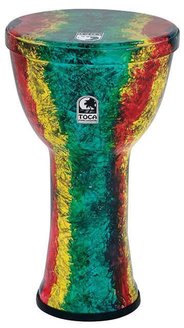 Toca Lightweights Series 9" Hand Drum in Rasta with Carrying Bag and Adjustable Strap