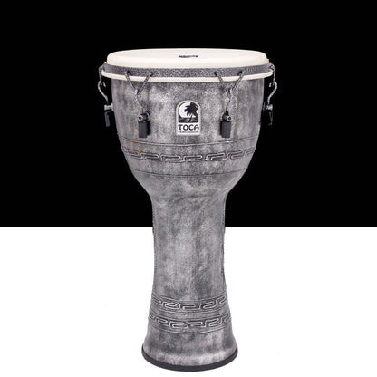 Toca Freestyle Series Mech Tuned 10" Djembe in Antique Silver Finish — view 2