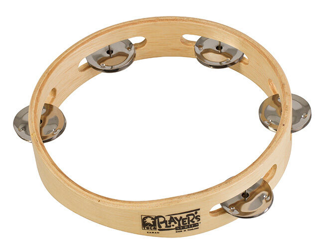 Toca Players Series 7.5" Wooden Tambourine with Single Row of Nickel Plated Jingles