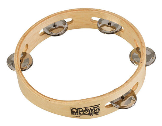 Toca Players Series 7.5" Wooden Tambourine with Single Row of Nickel Plated Jingles