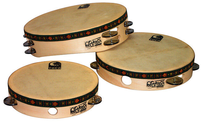 Toca Players Series Wooden 7.5" Tambourine with Head and Nickel Plated Jingles — view 3