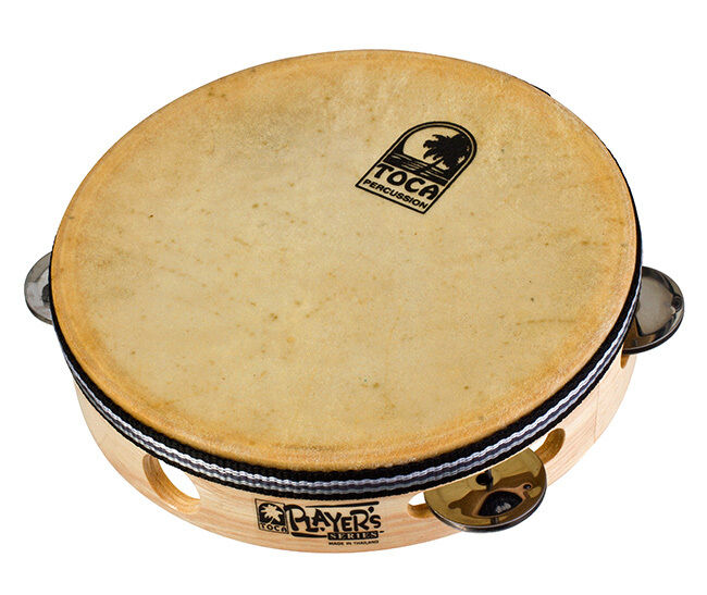 Toca Players Series Wooden 7.5" Tambourine with Head and Nickel Plated Jingles — view 2