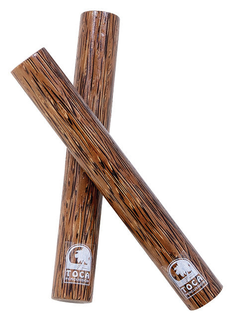 Toca Palm Wood Claves - Hand Percussion Sound Effect, 8" Long x 1-1/8" Wide, Ideal for Studio Recording and Live Performances