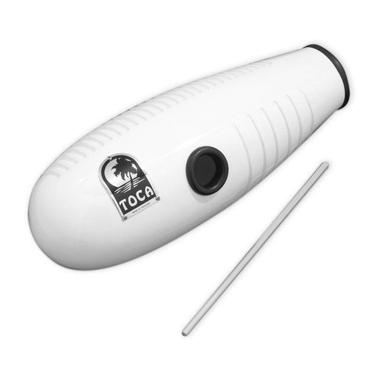 Toca Synthetic Guiro Hand Percussion Sound Effect - White Fiberglass with Beater