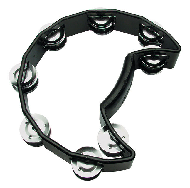 Toca Players Series Half Moon Black Tambourine with Double Nickel Plated Jingles