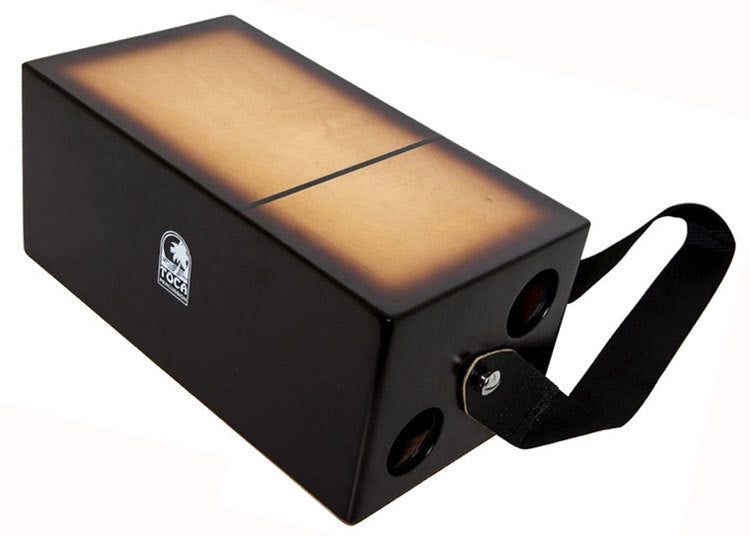 Toca Bongo Flip Cajon - Brown Sunburst Satin Finish, 14.5" Long, Compact Design, Snare and Bongo Functionality, Includes Lap Strap