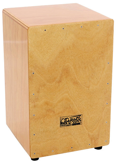 Toca Players Series Wooden Cajon Natural Gloss with Internal Snare Wires, 11.5" x 17.5" x 11.5"