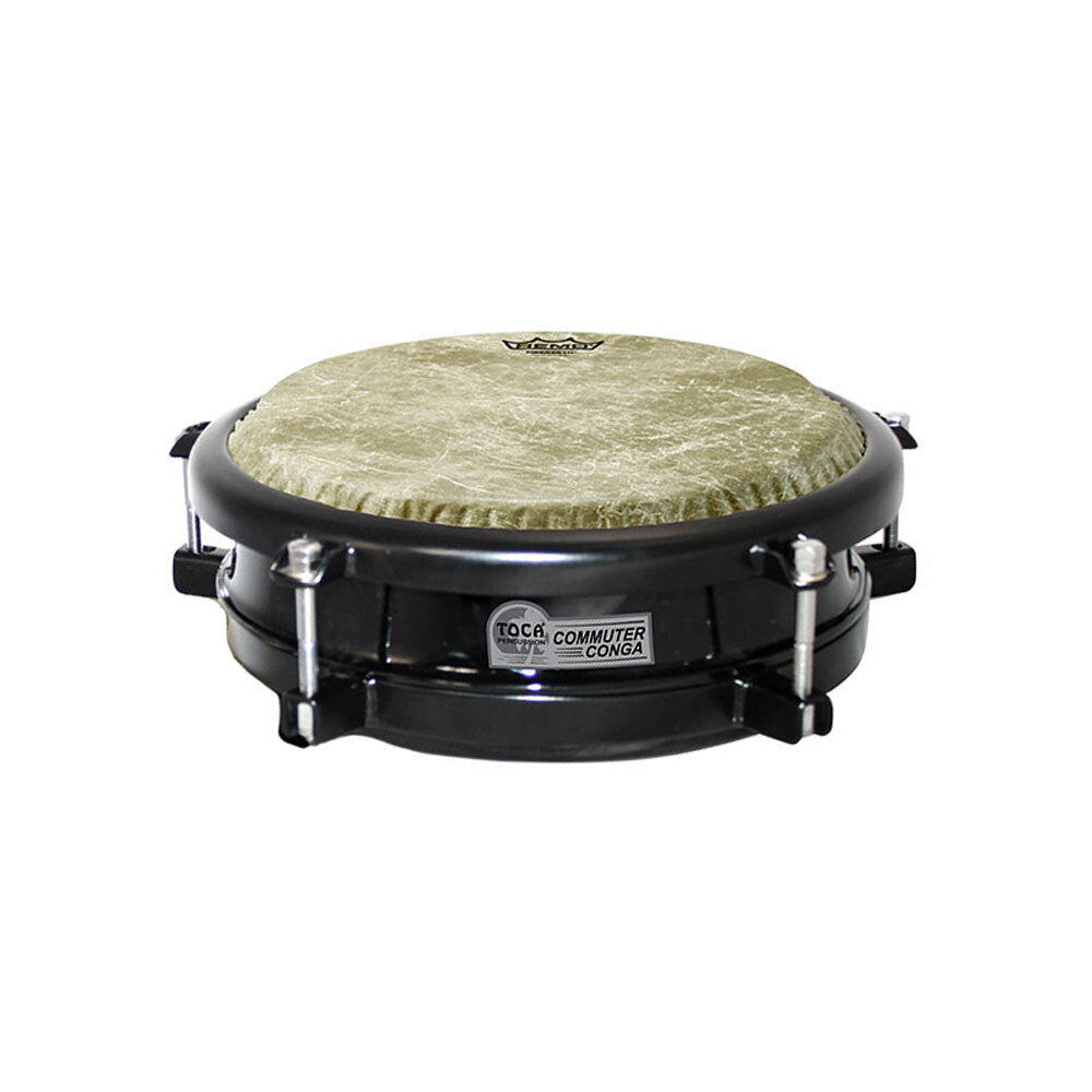 Toca 10" Commuter Conga Drum in Black with Remo Fiberskyn Head and Top Accessible Lugs