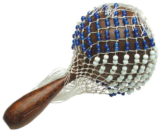 Toca Coconut Shekere Hand Percussion Instrument with Wood Construction and Plastic Beads