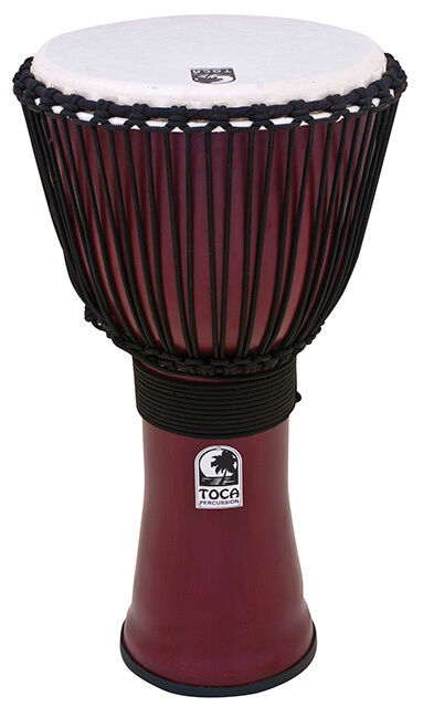 Toca Freestyle 2 Series 12" Djembe in Red with Synthetic Head and Nonslip Rubber Bottom