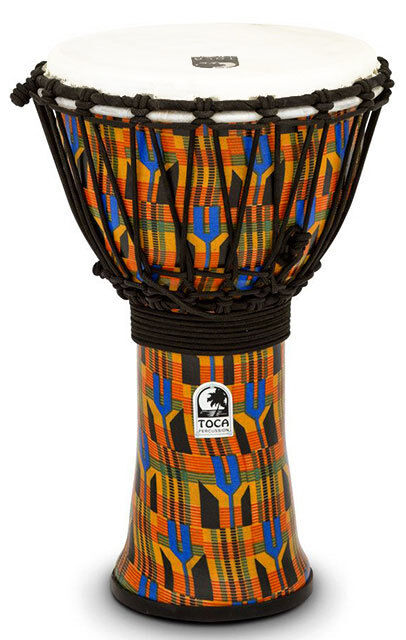 Toca Freestyle 2 Series 9" Djembe with Kente Cloth Print and Synthetic Heads