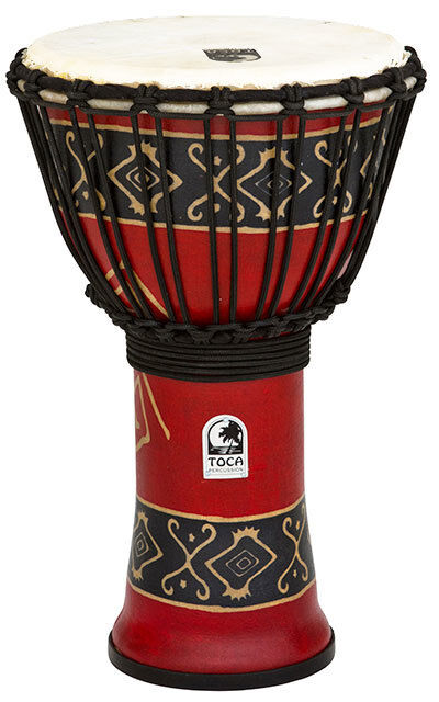 Toca Freestyle 2 Series 9" Djembe in Bali Red with Synthetic Head and Improved Tuning