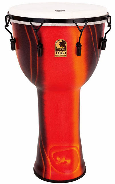 Toca Freestyle 2 Series 10" Mech Tuned Djembe in Fiesta Print with Synthetic Head and Tuning Wrench