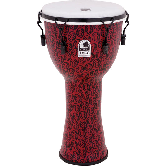 Toca Freestyle 2 Series 14" Mech Tuned Djembe in Red Mask Pattern with Bag