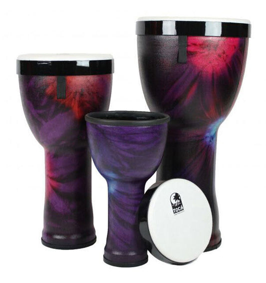 Toca Freestyle 2 Nesting Djembes Set of 3 in Woodstock Purple - 8", 10", 12" Sizes, PVC Body, Removable Heads