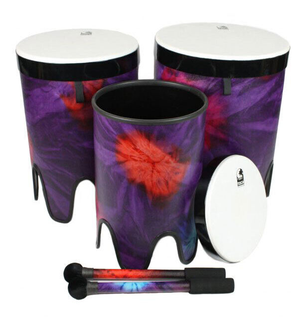 Toca Freestyle 2 Series Nesting Tom Toms - Woodstock Purple - Set of 3 (12", 14", 16") with Removable Heads and Mallets