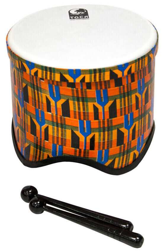 Toca Freestyle 2 Tom Tom Drums - 6 Pack with Woodstock Purple, Kente & Lizard Designs, 8" PVC Shells, 10" Synthetic Heads, Matching Mallets — view 2