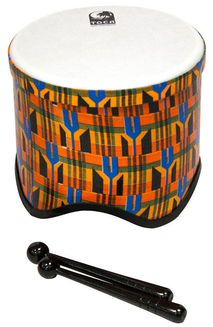 Toca Freestyle 2 Tom Tom Drums - 6 Pack with Woodstock Purple, Kente & Lizard Designs, 8" PVC Shells, 10" Synthetic Heads, Matching Mallets — view 2