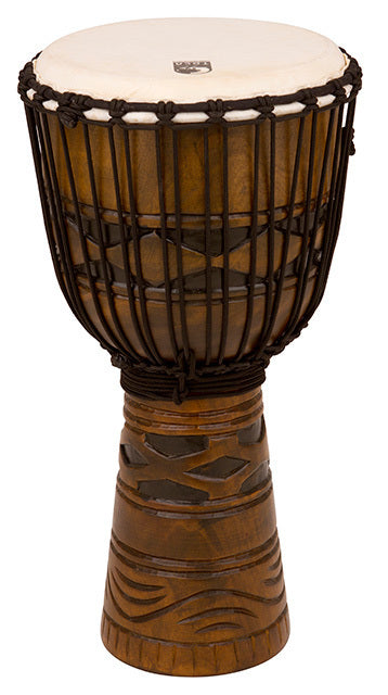 Toca Origins Series 12" Wooden Djembe with Synthetic Head and African Mask Design