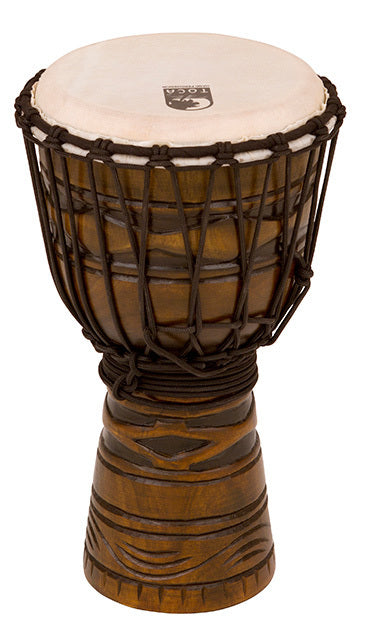 Toca Origins Series Wooden Djembe 8" with Synthetic Head and African Mask