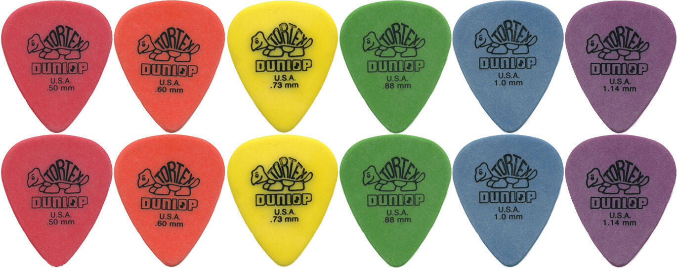 12 x Jim Dunlop Tortex Standard MIXED Guitar Picks Starter Set [AUSSIE STOCKIST]