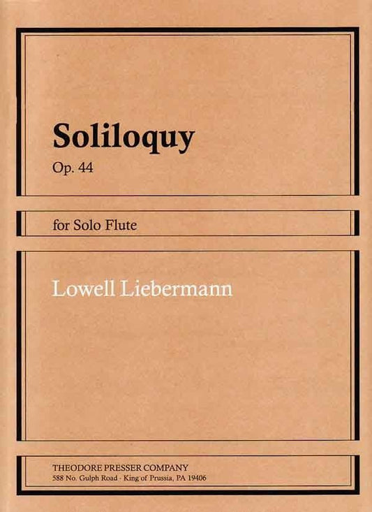 Liebermann - Soliloquy Op. 44 for Solo Flute, 1993 Edition, Theodore Presser Company, 6 Pages, AMEB A MUSA Level