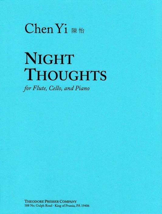 Chen Yi - Night Thoughts Flute/Cello/Piano (Music Score/Parts)