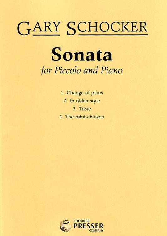 Schocker - Sonata For Piccolo And Piano (Softcover Book)