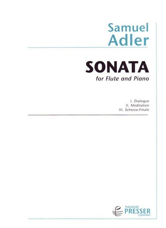 Adler - Sonata For Flute/Piano (Softcover Book)