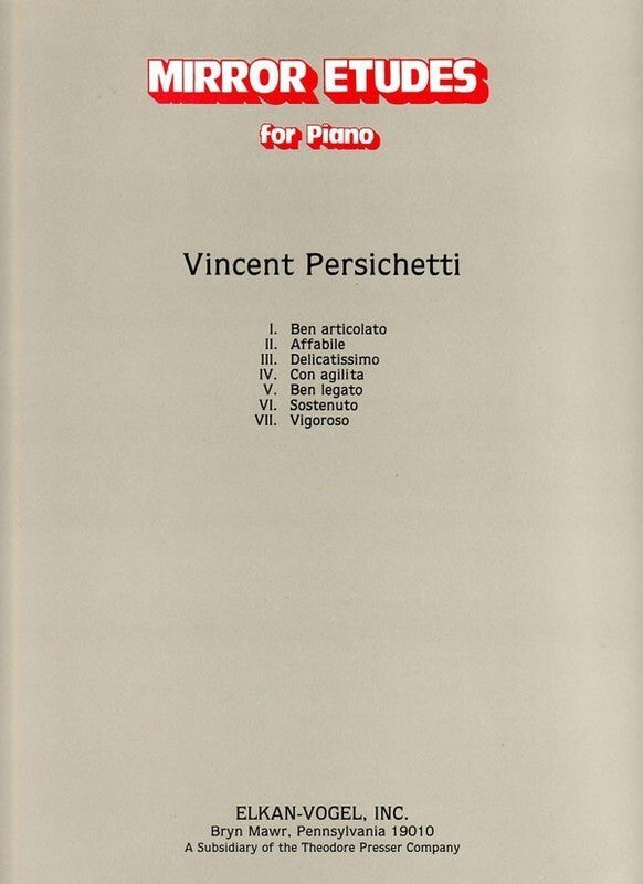 Persichetti - Mirror Etudes Op 143 For Piano (Softcover Book)