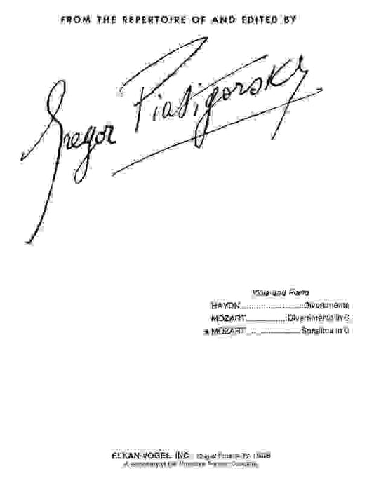 Sonatina C Arr Piatigorsky Viola Piano (Softcover Book)