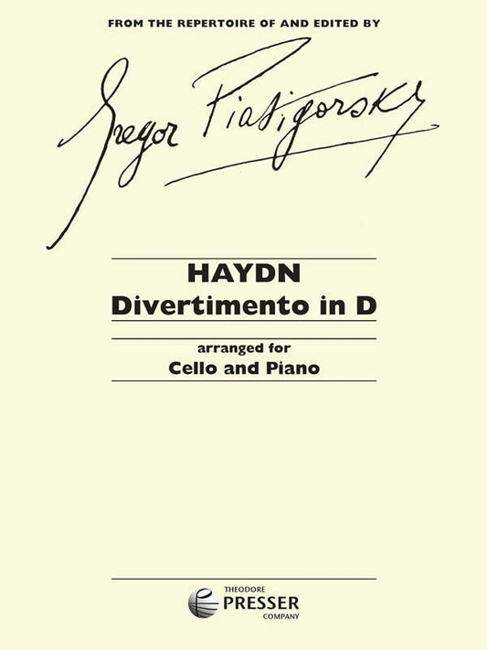 Haydn - Divertimento In D Cello/Piano (Softcover Book)