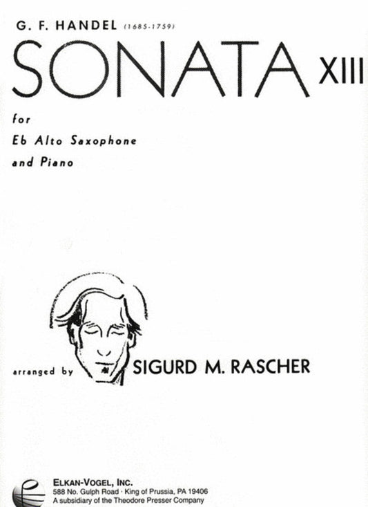 Sonata No 13 Ed Rascher Alto Sax/Piano