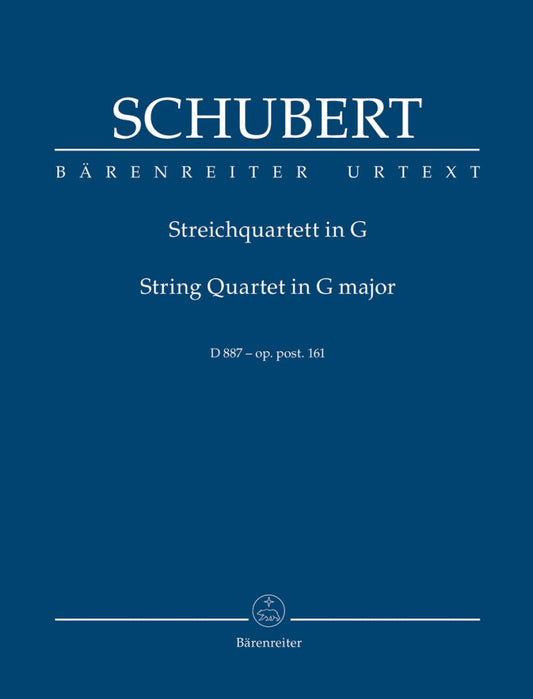 Schubert: String Quartet in G, Op. 161, D. 887 — Study Score, Urtext (Bärenreiter)