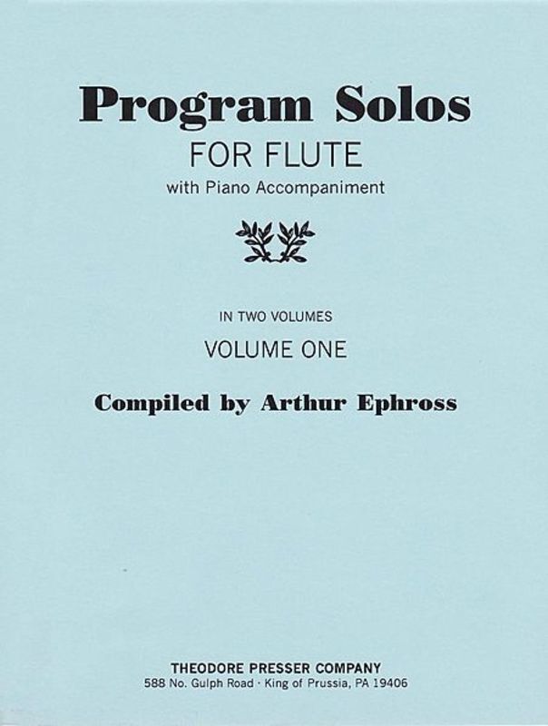 Program Solos Book 1 Ed Ephross Flute Piano