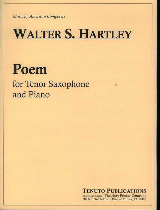 Hartley - Poem For Tenor Sax/Piano (Softcover Book)