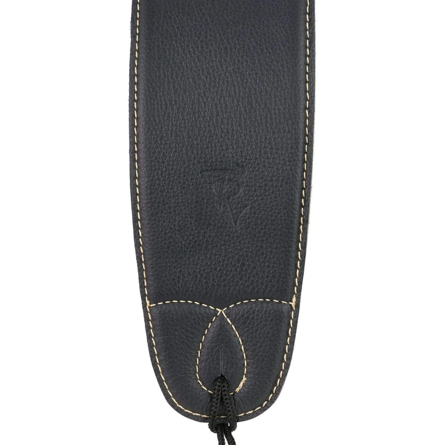 Timberidge Premium Italian Leather Padded Guitar Strap - Black, 183 cm Length, 8 cm Wide, Embossed TR Logo, Accent Stitching — view 2