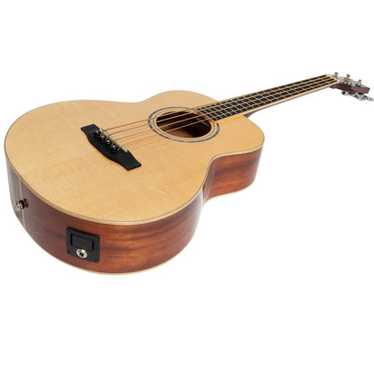 Timberidge 1 Series Spruce Solid Top Acoustic-Electric Bass Travel Guitar with Gig Bag Natural Gloss — view 3