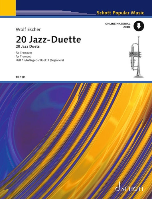 Escher - 20 Jazz Duets Vol 1 For 2 Trumpets Bk/Ola Sftcvr/Online Audio (Trumpet)
