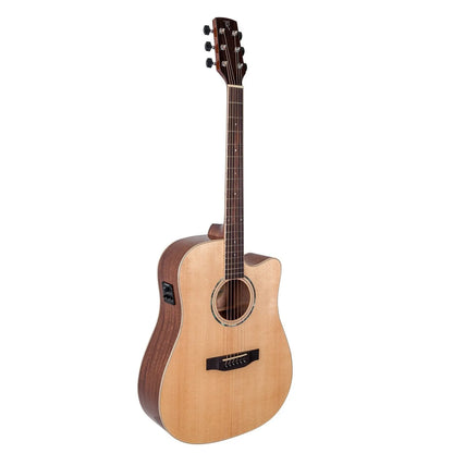 Timberidge TRC-1-NGL 1 Series Spruce Solid Top Acoustic-Electric Dreadnought Cutaway Guitar Natural Gloss with Hard Case — view 4