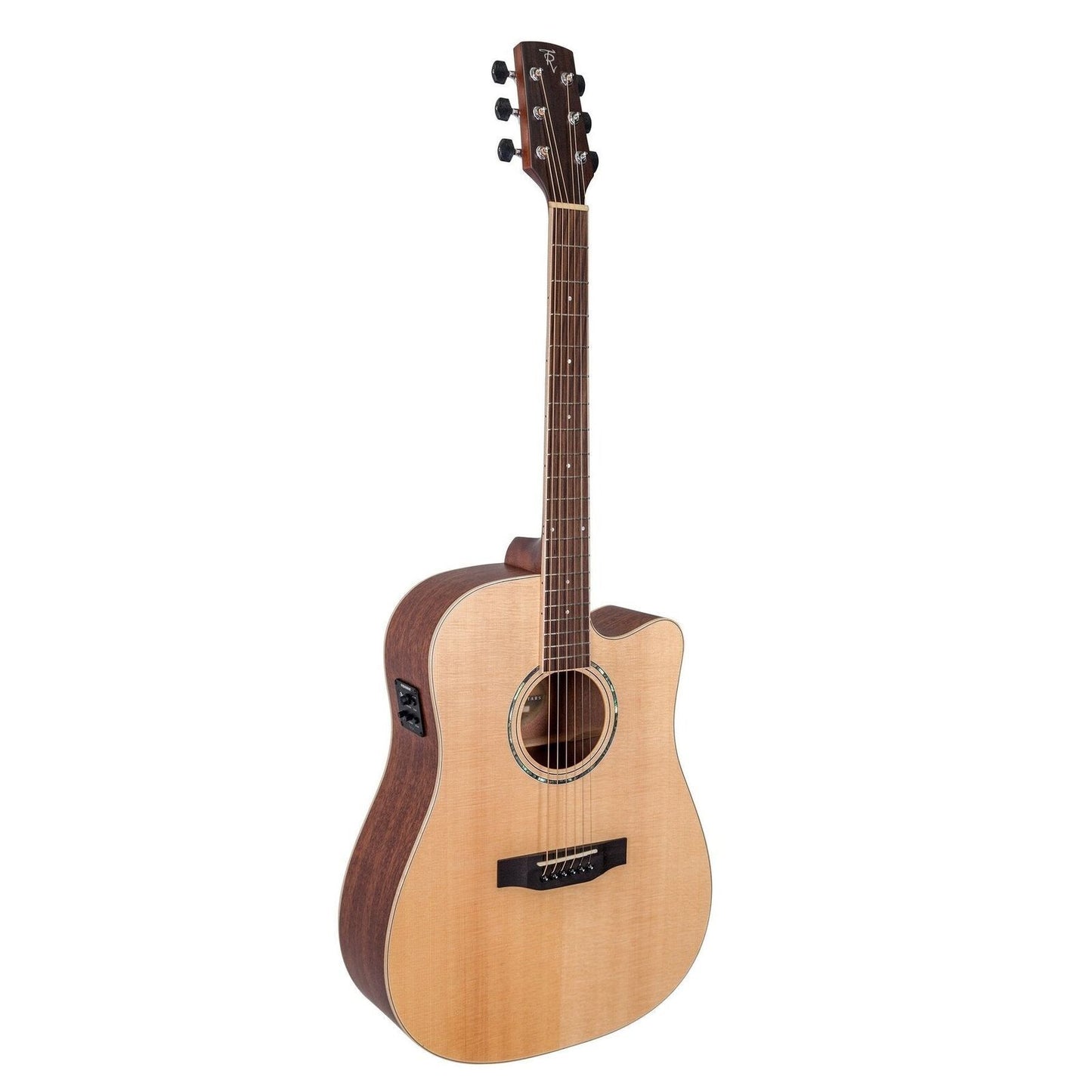 Timberidge TRC-1-NST Spruce Solid Top Acoustic-Electric Dreadnought Cutaway Guitar Natural Satin with Hard Case — view 5