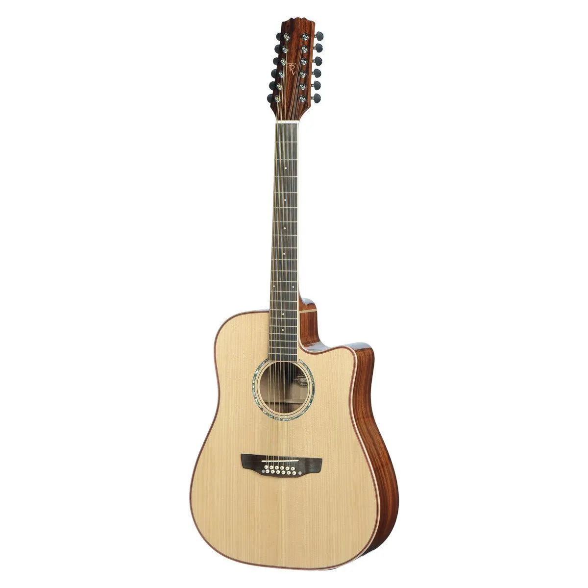 Timberidge TRC-112-NGL '1 Series' 12-String Acoustic-Electric Dreadnought Guitar Natural Gloss with Hard Case