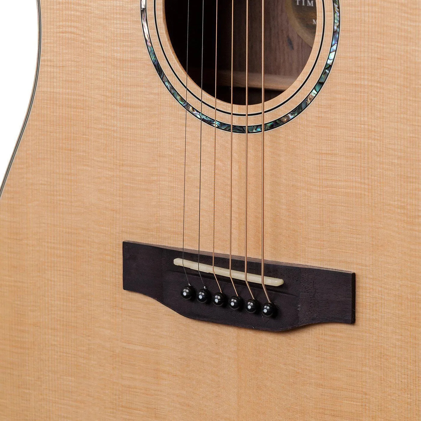 Timberidge TRC-3L-NGL Left Handed Spruce Solid Top Acoustic-Electric Dreadnought Cutaway Guitar Natural Gloss — view 4