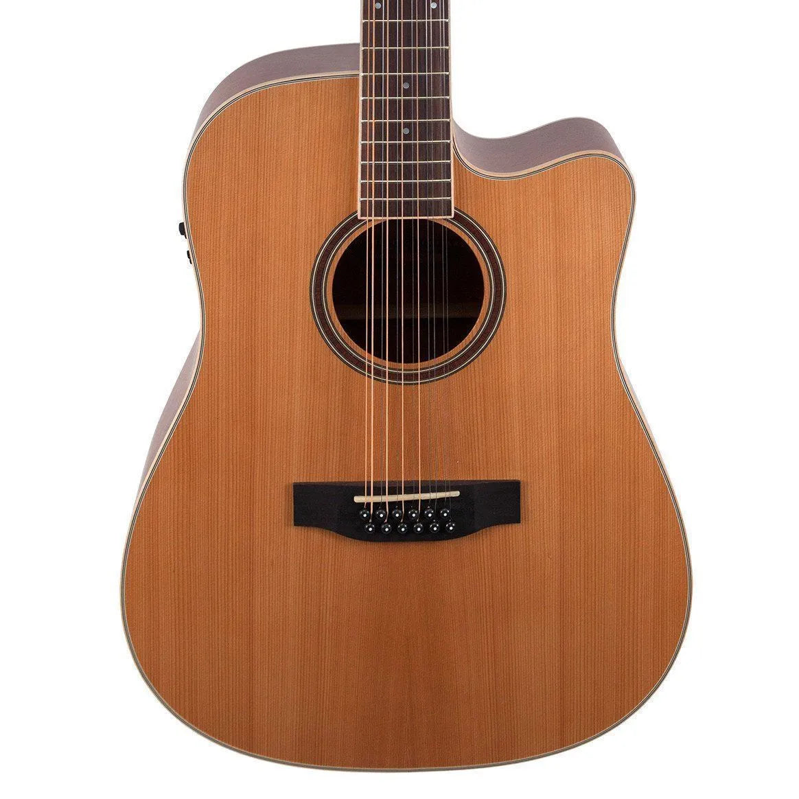 Timberidge 4 Series 12-String Cedar Solid Top Acoustic-Electric Dreadnought Cutaway Guitar Natural Satin with Hard Case — view 3