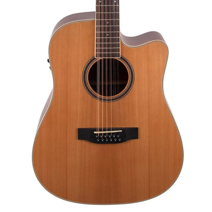 Timberidge 4 Series 12-String Cedar Solid Top Acoustic-Electric Dreadnought Cutaway Guitar Natural Satin with Hard Case — view 3