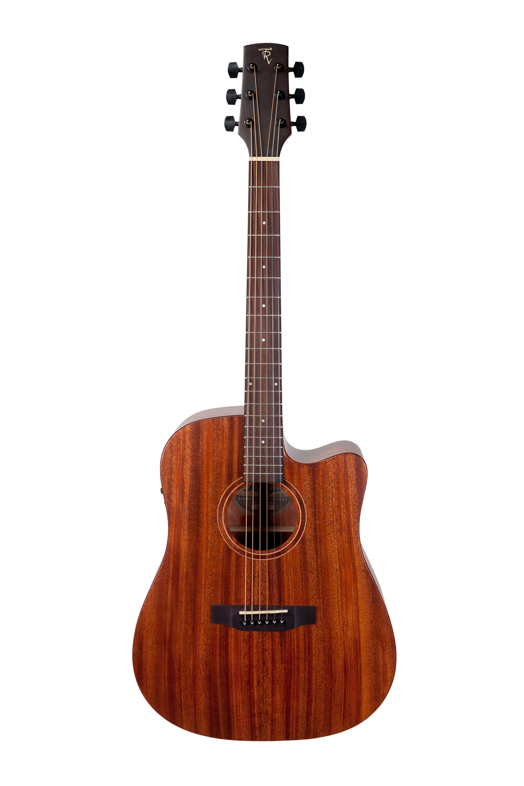 Timberidge Messenger Series Mahogany Solid Top Acoustic-Electric Dreadnought Cutaway Guitar Natural Satin with Hard Case